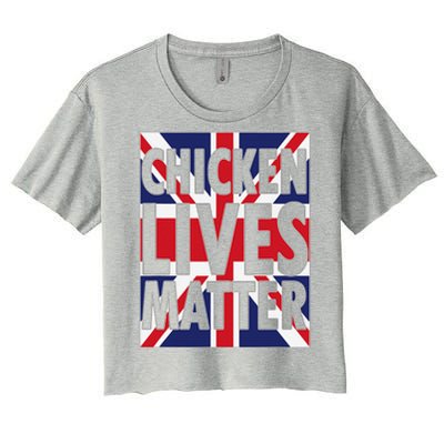 Uk British Flag England Chicken Lives Matter Women's Crop Top Tee