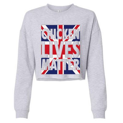 Uk British Flag England Chicken Lives Matter Cropped Pullover Crew