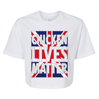 Uk British Flag England Chicken Lives Matter Bella+Canvas Jersey Crop Tee