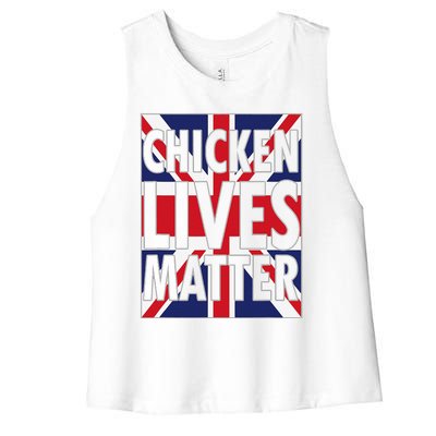 Uk British Flag England Chicken Lives Matter Women's Racerback Cropped Tank