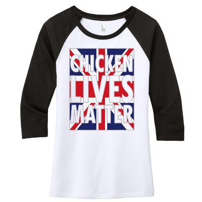 Uk British Flag England Chicken Lives Matter Women's Tri-Blend 3/4-Sleeve Raglan Shirt