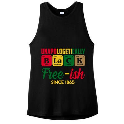Unapologetically Black Free Ish Since 1865 Juneteenth Ladies PosiCharge Tri-Blend Wicking Tank