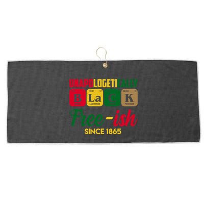 Unapologetically Black Free Ish Since 1865 Juneteenth Large Microfiber Waffle Golf Towel