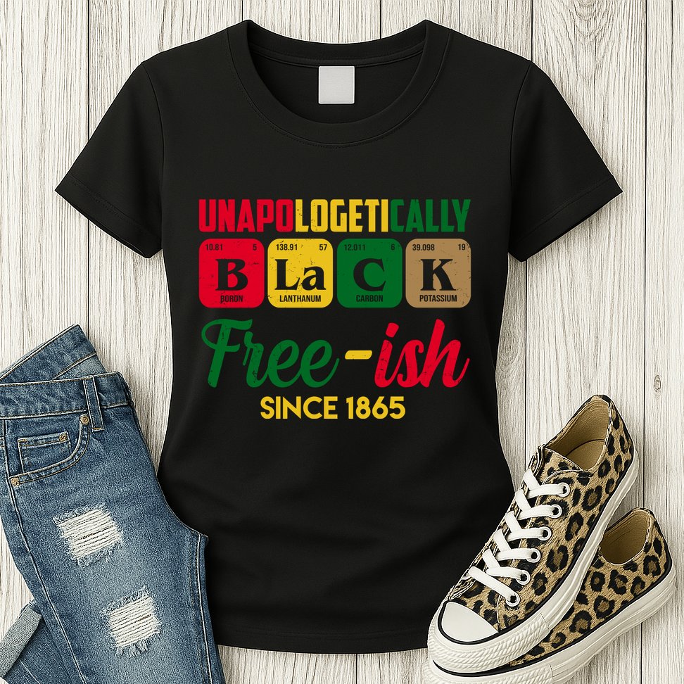 Unapologetically Black Free Ish Since 1865 Juneteenth Womens T-Shirt