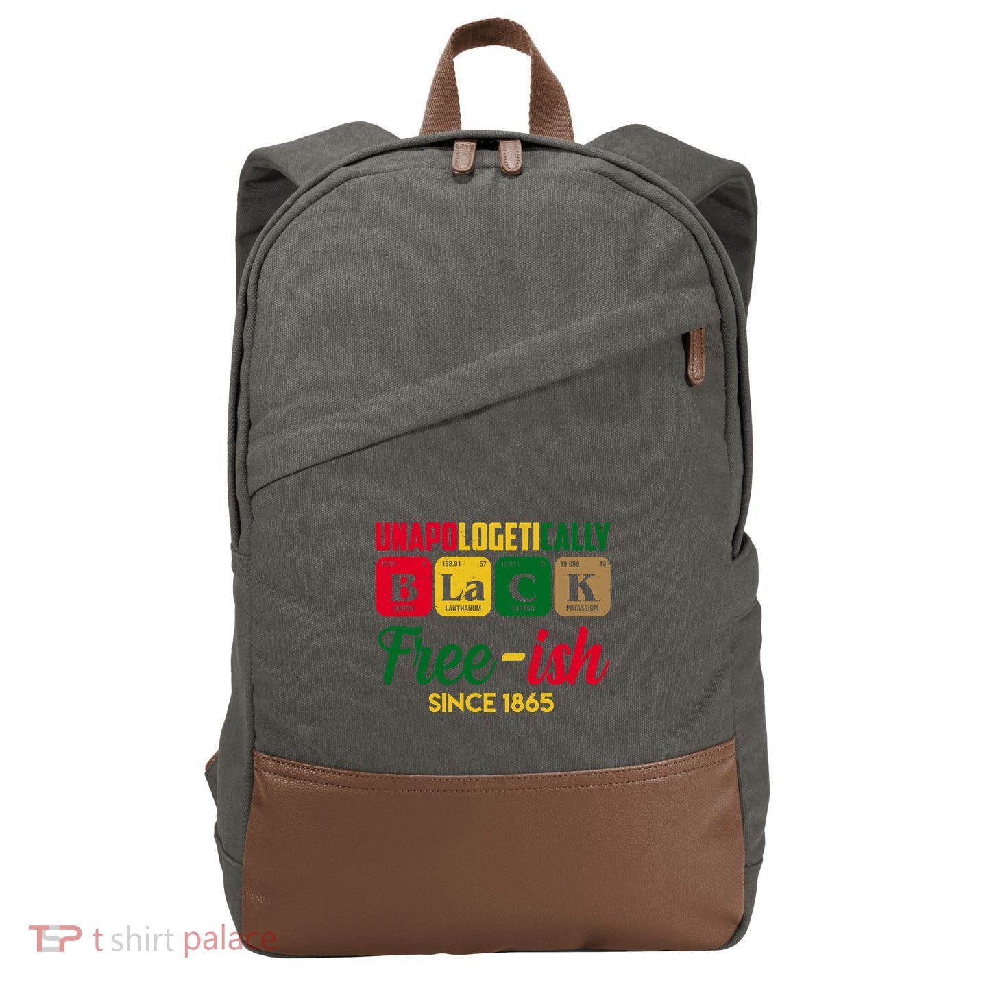 Unapologetically Black Free Ish Since 1865 Juneteenth Cotton Canvas Backpack