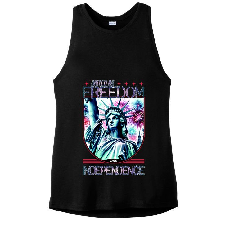 United By Freedom And Independence Ladies PosiCharge Tri-Blend Wicking Tank