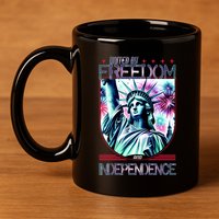 United By Freedom And Independence 11oz C Handle Ceramic Mug