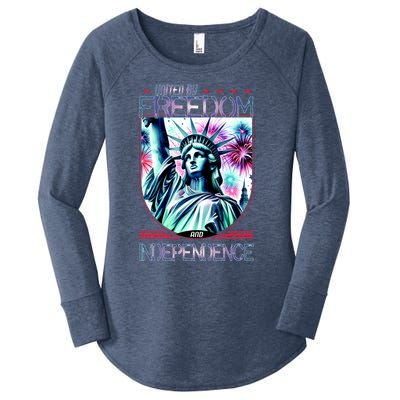 United By Freedom And Independence Women's Perfect Tri Tunic Long Sleeve Shirt