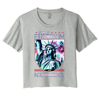 United By Freedom And Independence Women's Crop Top Tee