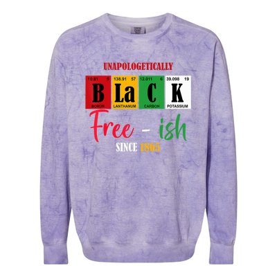 Unapologetically Black Freeish Since 1865 Juneteenth Colorblast Crewneck Sweatshirt