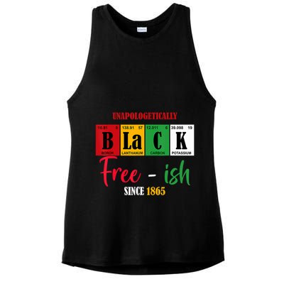 Unapologetically Black Freeish Since 1865 Juneteenth Ladies PosiCharge Tri-Blend Wicking Tank