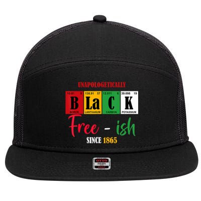 Unapologetically Black Freeish Since 1865 Juneteenth 7 Panel Mesh Trucker Snapback Hat