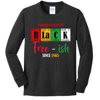 Unapologetically Black Freeish Since 1865 Juneteenth Kids Long Sleeve Shirt