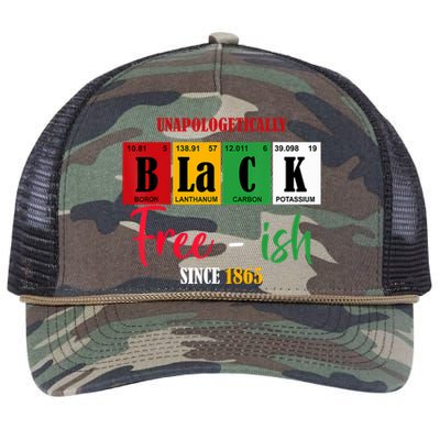 Unapologetically Black Freeish Since 1865 Juneteenth Retro Rope Trucker Hat Cap