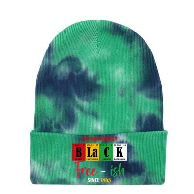 Unapologetically Black Freeish Since 1865 Juneteenth Tie Dye 12in Knit Beanie