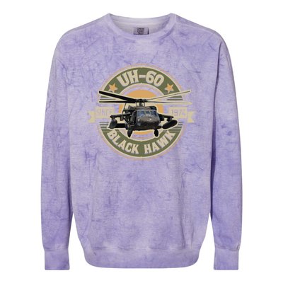 Uhgift60 Blackhawk Gift Assault Helicopter Pilot Aviation Gift Colorblast Crewneck Sweatshirt