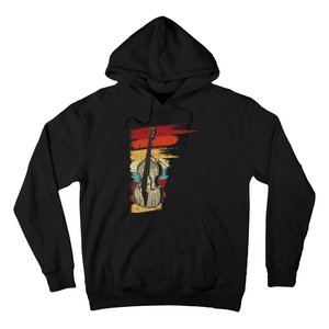 Upright Bass Graphic Retro Double Bass Fiddle Hoodie