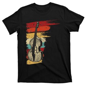 Upright Bass Graphic Retro Double Bass Fiddle T-Shirt