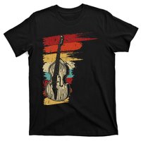 Upright Bass Graphic Retro Double Bass Fiddle T-Shirt