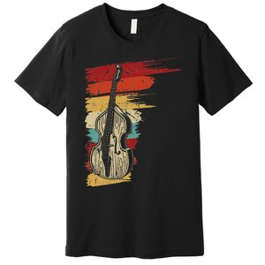 Upright Bass Graphic Retro Double Bass Fiddle Premium T-Shirt