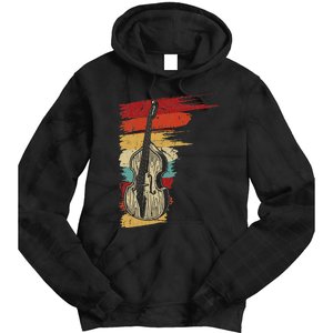 Upright Bass Graphic Retro Double Bass Fiddle Tie Dye Hoodie