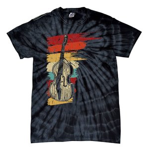 Upright Bass Graphic Retro Double Bass Fiddle Tie-Dye T-Shirt