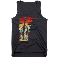 Upright Bass Graphic Retro Double Bass Fiddle Tank Top