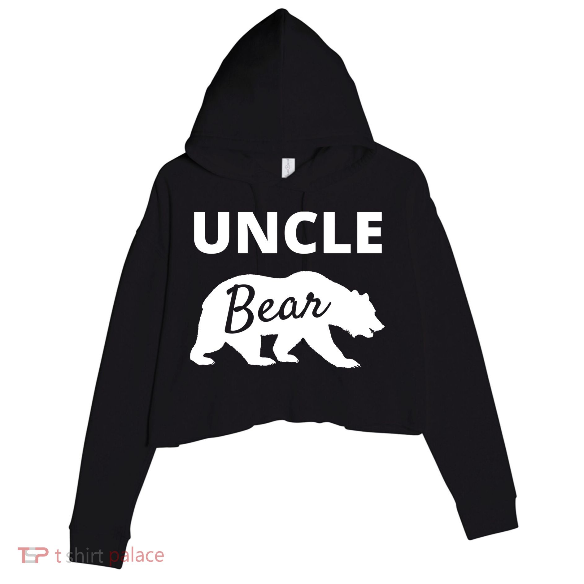 Uncle Bear Gift Mama Bear Papa Bear Crop Fleece Hoodie