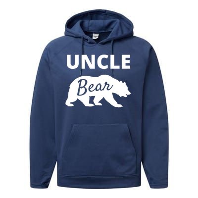 Uncle Bear Gift Mama Bear Papa Bear Performance Fleece Hoodie