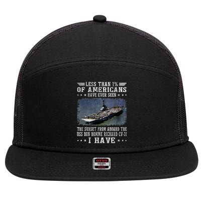 Uss Bon Homme Richard Cv31 Aircraft Carrier Sailor Veteran 7 Panel Mesh Trucker Snapback Hat