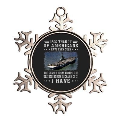 Uss Bon Homme Richard Cv31 Aircraft Carrier Sailor Veteran Metallic Star Ornament