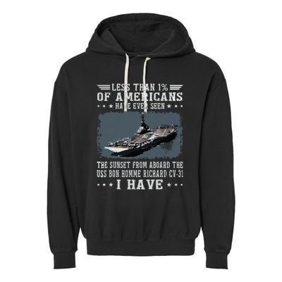 Us Bon Homme Richard Cv31 Aircraft Carrier Sailor Veteran Garment-Dyed Fleece Hoodie