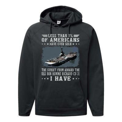 Us Bon Homme Richard Cv31 Aircraft Carrier Sailor Veteran Performance Fleece Hoodie