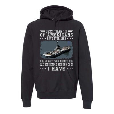 Us Bon Homme Richard Cv31 Aircraft Carrier Sailor Veteran Premium Hoodie