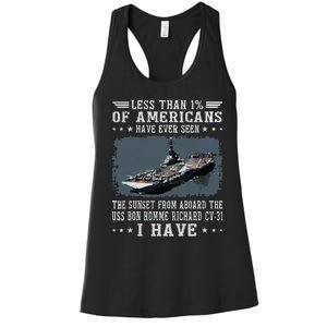 Us Bon Homme Richard Cv31 Aircraft Carrier Sailor Veteran Women's Racerback Tank