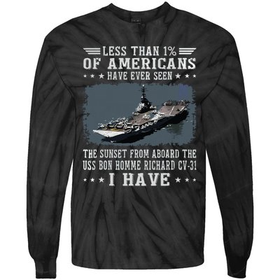 Us Bon Homme Richard Cv31 Aircraft Carrier Sailor Veteran Tie-Dye Long Sleeve Shirt