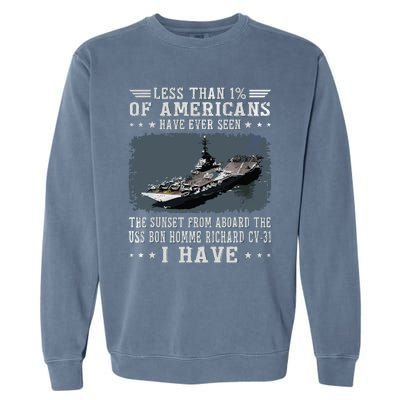 Us Bon Homme Richard Cv31 Aircraft Carrier Sailor Veteran Garment-Dyed Sweatshirt