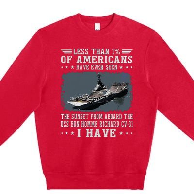 Us Bon Homme Richard Cv31 Aircraft Carrier Sailor Veteran Premium Crewneck Sweatshirt