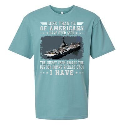 Us Bon Homme Richard Cv31 Aircraft Carrier Sailor Veteran Sueded Cloud Jersey T-Shirt