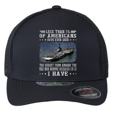 Uss Bon Homme Richard Cv31 Aircraft Carrier Sailor Veteran Flexfit Unipanel Trucker Cap