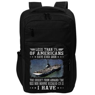 Uss Bon Homme Richard Cv31 Aircraft Carrier Sailor Veteran Impact Tech Backpack