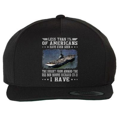 Uss Bon Homme Richard Cv31 Aircraft Carrier Sailor Veteran Wool Snapback Cap