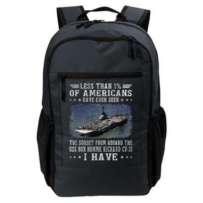 Uss Bon Homme Richard Cv31 Aircraft Carrier Sailor Veteran Daily Commute Backpack