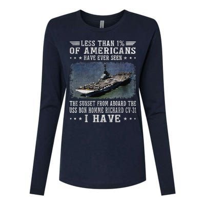 Uss Bon Homme Richard Cv31 Aircraft Carrier Sailor Veteran Womens Cotton Relaxed Long Sleeve T-Shirt