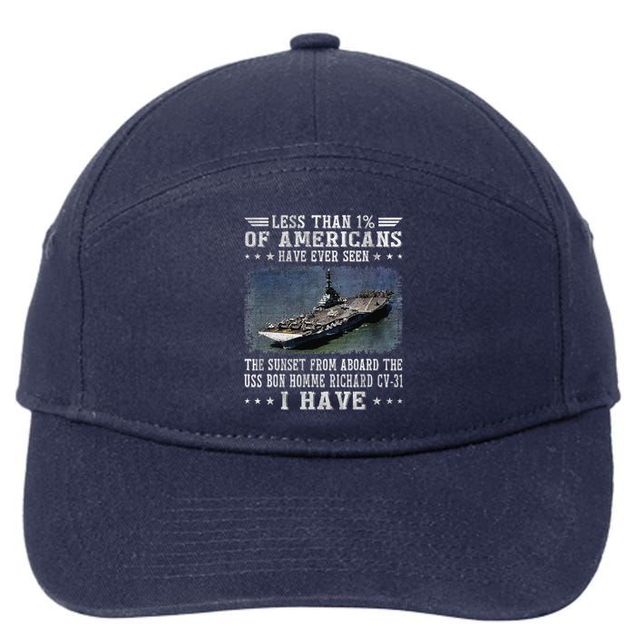 Uss Bon Homme Richard Cv31 Aircraft Carrier Sailor Veteran 7-Panel Snapback Hat