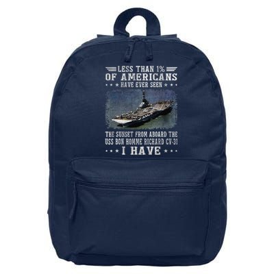 Uss Bon Homme Richard Cv31 Aircraft Carrier Sailor Veteran 16 in Basic Backpack