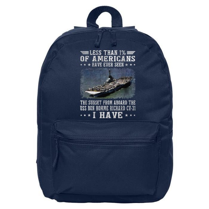 Uss Bon Homme Richard Cv31 Aircraft Carrier Sailor Veteran 16 in Basic Backpack