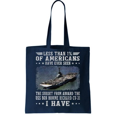 Uss Bon Homme Richard Cv31 Aircraft Carrier Sailor Veteran Tote Bag