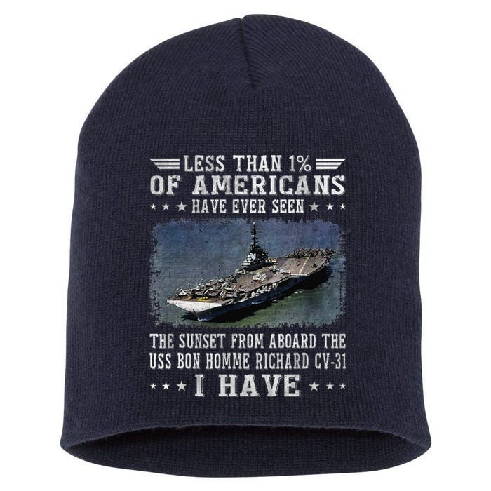 Uss Bon Homme Richard Cv31 Aircraft Carrier Sailor Veteran Short Acrylic Beanie