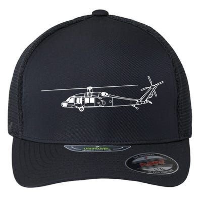 UH60 Blackhawk Helicopter Pilot Or Crew Flexfit Unipanel Trucker Cap